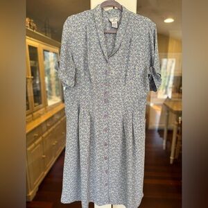 April Cornell Lavender Floral Midi Dress VTG